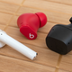 The Sennheiser CX True Wireless (right) aren’t the smallest wireless earbuds you can buy. The Beats Studio Buds (center) are much smaller by comparison, but they’re lightweight and with the right silicon eartips they’ll stay secure in your ears.